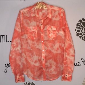 Tie Dye Orange Button down